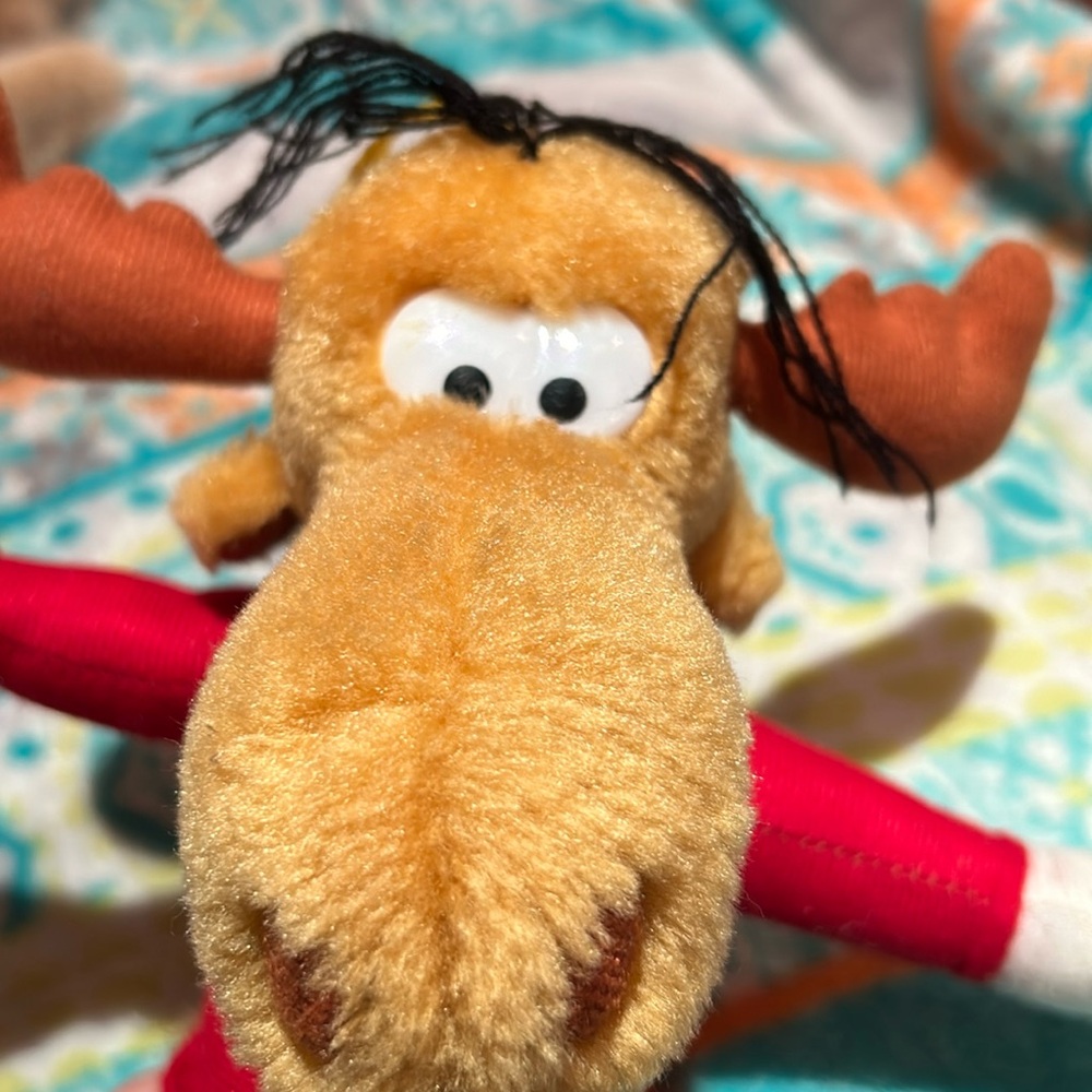 Nanco 1991 Bullwinkle Plush Vintage 14" Stuffed Animal Rocky and Bullwinkle Toy